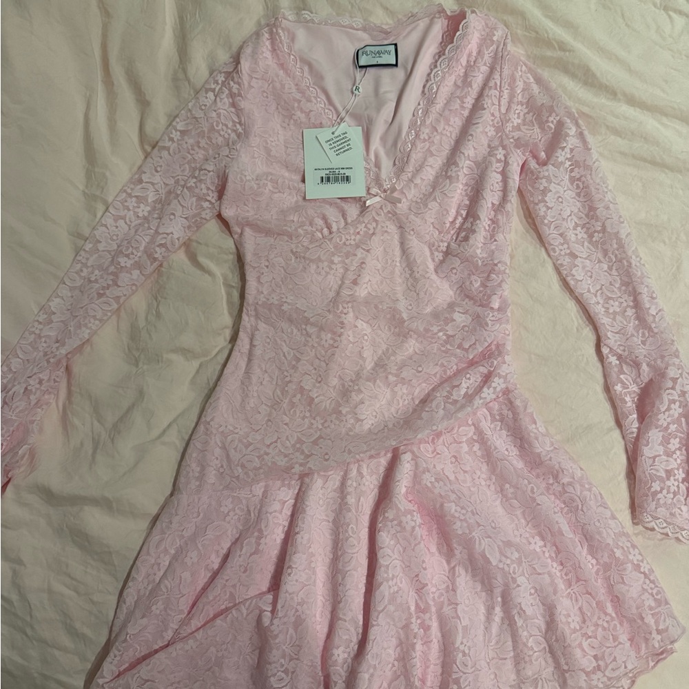Runaway the label baby pink mini dress size S NWT